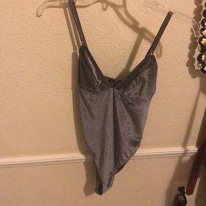 Urban Outfitters Shayla Velvet Plunging Bodysuit